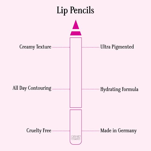 Gerard Cosmetics Lip Pencil (Bel Air), Ultra Pigmented Matte Pink Lip Liner, Long Lasting, Hydrating Creamy Formula, Cruelty Free