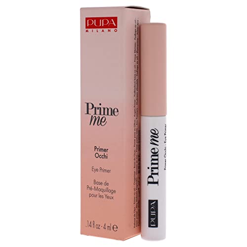 Pupa Milano Prime Me Eye Primer - Pre Make-Up Eye Base that Makes Eyeshadow Last Longer - Evens Out the Skin Tone and Minimizes Wrinkles - Lightweight Texture - 001 Nude - 0.14 Oz