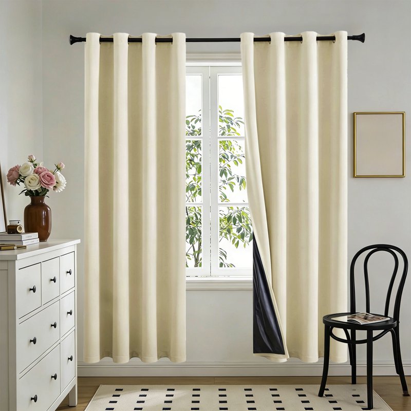 Insulated Blackout Curtains for Living Room & Bedroom Privacy Soundproofing