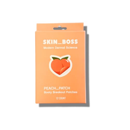 SKINBOSS Hydrocolloid Butt Acne Patches - 20mm Large Pimple Patches for Body and Butt - Acne, Blemish, and Dark Spot with Lactic Acid, Hyaluronic Acid, Arnica, and Calendula - 12 Count