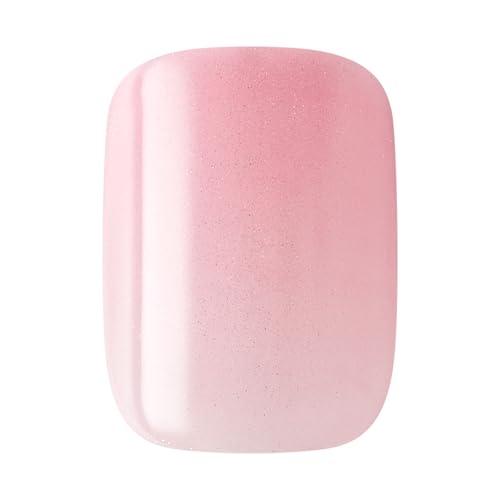 KISS colorFX by imPRESS Valentine¡¯s Day Press On Nails, ¡®Cherished¡¯, Pink Short Squoval, IMPROVED adhesive, Up to 10-Day Hold, Nail Kit Includes 30 Fake Nails, Prep Pad, Manicure Stick, Mini Nail File