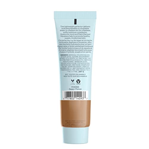 wet n wild Bare Focus Tinted Hydrator Matte Finish, Deep | Oil-Free | Moisturizing Makeup | Hyaluronic Acid | Sheer To Medium Coverage (Pack of 2)
