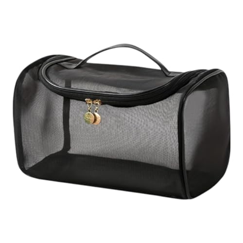 Transparent Nylon Mesh Cosmetic Bag Pouch, Travel Bag for Toiletries ? Soft, Durable & Portable Makeup Organizer, Business & Everyday Use, Makeup Bag, for Women and Men, Large Capacity