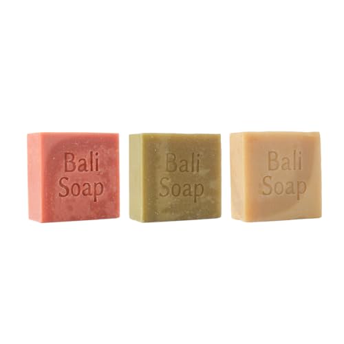 Bali Soap - Batik Collection - Natural Soap Bar for Face & Body, Vegan Handmade Plant Based, Moisturizing, Cruelty Free, 3.5 Oz Each 3 Pack