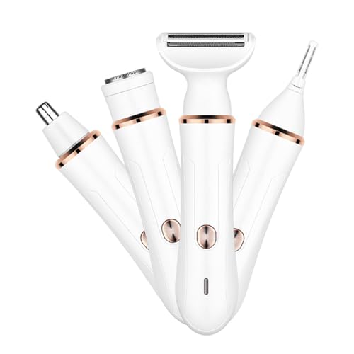 4-in-1Women's Electric Shaver?Bikini Trimmer for Women?Painless Electric Razor for Pubic Hair, Face, Legs, Underarms?Portable Cordless Shaver