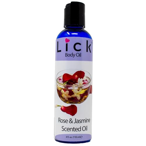 LICK Rose & Jasmine Floral Scented Body Oil ? Lightweight Daily Hydration with Almond Oil & Vitamin E ? 4 oz