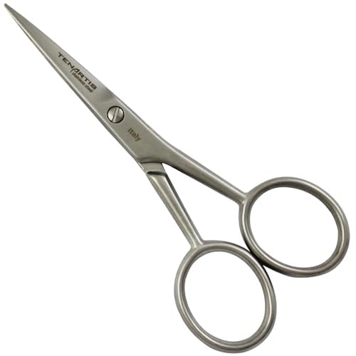 Tenartis 167 4 inch Stainless Steel Beard and Moustache Scissors with PVC Case - Tenartis Made in Italy