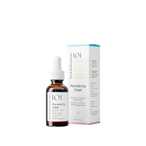 Geek & Gorgeous ? Porefectly Clear ? Lightweight Gel Exfoliant with 2% Salicylic Acid (BHA) & Sarcosine ? Helps Unclog Pores & Reduce Excess Oil ? For Oily & Combination Skin ? 1 oz