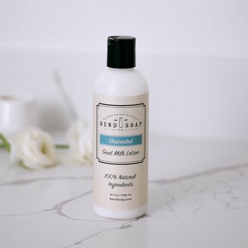 Bend Soap Company Unscented Goat Milk Lotion 3-Pack (8oz x 3) - Gentle Formula for Sensitive Skin (Unscented)