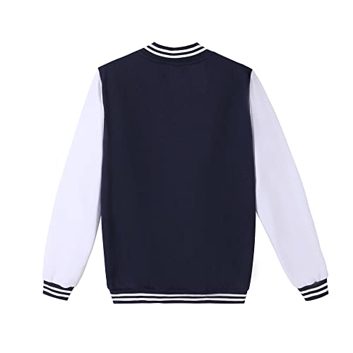 Mowbeat Women Baseball Jacket Varsity Uniform Unisex Adult Long Sleeve Casual Loose Cardigan Men's Track Jacket