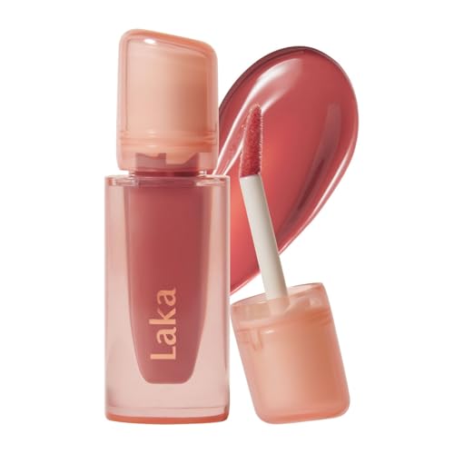 Laka Jelling Nude Gloss, 4.5g/0.15oz, Sheer Hydrating Lip Oil with No Stain, Non-Sticky, Nourishing Gloss for a Glowy Look, K-Beauty (#308 Rosaring)