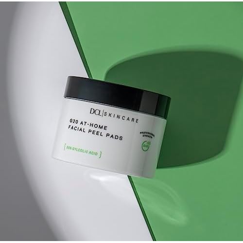 DCL Skincare G20 Glycolic Acid Exfoliating Pads with 20% Glycolic Acid ? Skin-Smoothing & Hydrating, 50 Pads