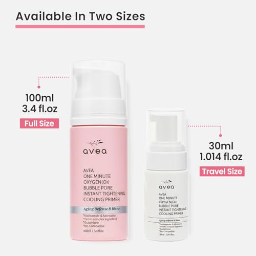 AVEA 1 Minute Bubble Primer ? Smoothing, Hydrating & Illuminating Makeup Base with Niacinamide & 12 Peptides, K-Beauty Instant Primer for Radiant, Pore-Refined & Glow Skin, 1.014 fl oz / 30ml