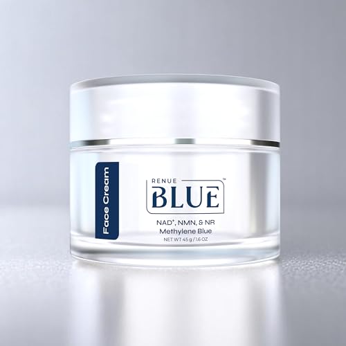Renue Blue Methylene Blue Face Cream - Liposomal NAD+ Complex and Nutrients for Skin Rejuvenation, Deep Hydration, and Anti-Aging Support