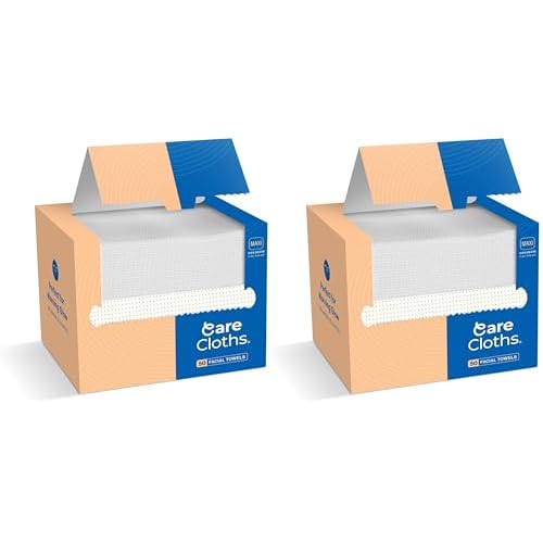 Care Cloths¢â Ultra Deluxe Disposable Face Towel, Fragrance & Lint-Free, 100% Biodegradable, Cloths Like Feel, 50ct, MAXI Size 10" x 12" (Pack of 2)