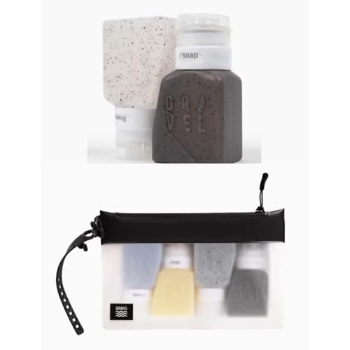 Gravel Silicone Travel Bottles 3oz (2-Pack) ? Leakproof, TSA Approved for Carry-On Liquids