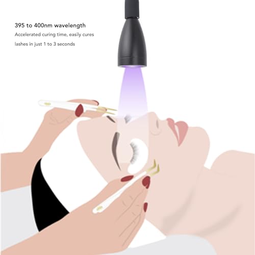 Portable LED Lash Light With Clamp and Foot Pedal for Eyelash Tech - Gel Curing Lamp and Nails Eyelash Dryer