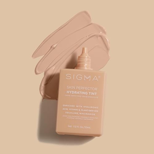 Sigma Beauty Skin Perfector ? Hydrating Skin Tint Foundation for Lightweight, Buildable Coverage, With Hyaluronic Acid, Niacinamide Serum, and More (2 Light Beige Tint, 1.12oz)