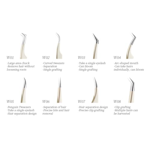 Lash Tweezers for Eyelash Extensions,Stainless Steel Lash Extension Tweezers for Easy Application and Removal-W05