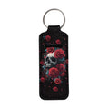Rose Skeleton Pattern Chapstick Holder Keychain Clip-on Sleeve Chap Stick Pouch Lip Balm Holsteror Lipstick Tracker Safeguard