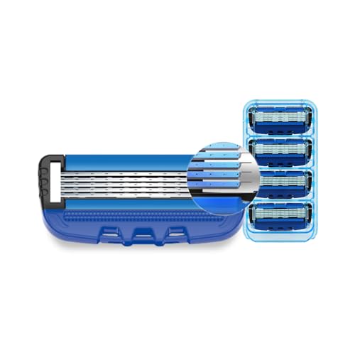 Mens Razor Blade Refills Compatible Only with COVIK 5 Blade Razors 4 Count for a More Comfortable Shave for Men