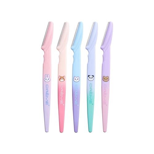 The Cr?me Shop Fuzzy Friends Dermaplane Razors | Dermaplaning Tool for Face | Face Razors for Women | Stocking Stuffers for Women (Pack of 5)