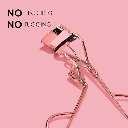 JAPONESQUE Power Curler Eyelash Curler, Instant Lash Curler for Longer Lashes, Silicone Pad, Nickel Finish