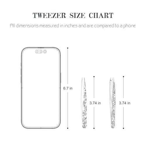 Tweezers - Pointed Slant Tweezer Set - Precision Tweezers for Women and Men Facial Hair, 420 Stainless Steel Pointed Slant Tweezers for Any Unwanted Hair; Ingrown Hair & Eyebrows, Includes Travel Case