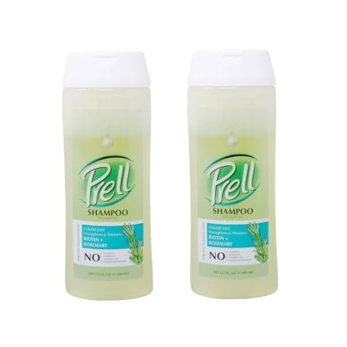 Prell Biotin & Rosemary Shampoo ? Strengthens & Thickens Fine Damaged Hair | Color-Safe Formula | 13.5 fl oz | Pack of 2