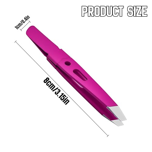Elegant Women's Facial Tweezers, Stylish Stainless Steel Tweezers ? for Eyebrow Shaping, Hair Removal & Precision Grooming, Essential Makeup Tool¡¼Fuchsia¡½