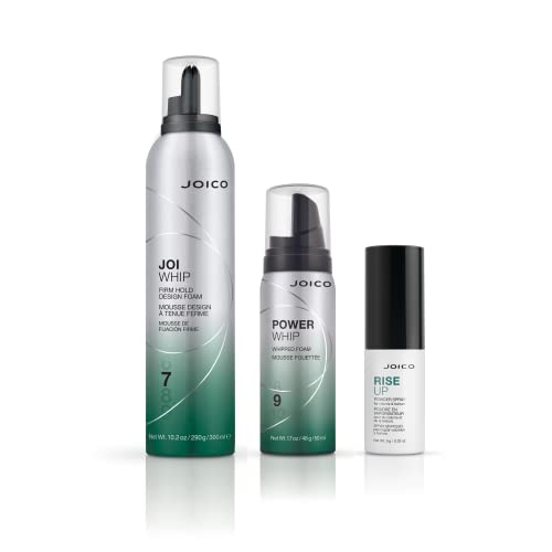 Joico Power Whip Whipped Foam | For Most Hair Types | Add Volume & Body | Thermal Heat, Humidity, & Pollution Protection | Boost Shine | Control Frizz & Flyaways | Silicone & Paraben Free