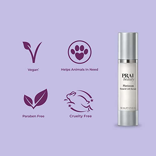 PRAI Beauty Platinum Firm and Lift Serum, Anti-Aging Face Serum for Instant Face Lift, Nourishing and Hydrating Serum, Vegan, Cruelty-Free, 1.7 Fl oz