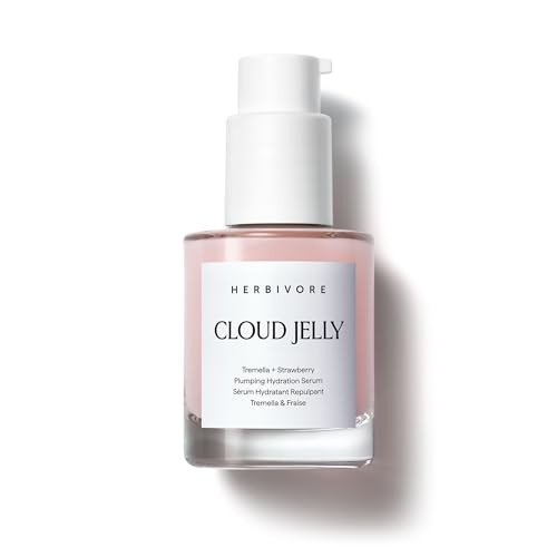 HERBIVORE Cloud Jelly Plumping Hydration Serum | Tremella Mushroom + Strawberry Extract, Lightweight, Deep Hydration for All Skin Types | Vegan, Plant-Based + Cruelty-Free, 30 mL / 1 oz