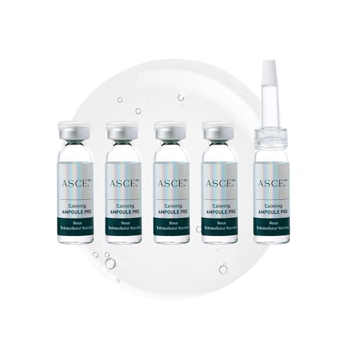ASCE+ Calming Exosome Ampoule Pro ? Rose Exosome for Hydrating & Skin Glow, Boosts Collagen Production, Rejuvenating - 5 Week overnight Wrinkle & Pigmentation Care 0.59 oz