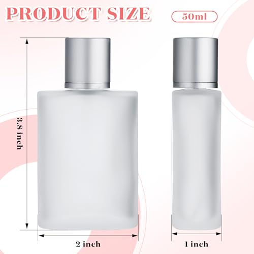 Tessco for you 12 Pcs 50ml / 1.7 Ounces Frosted Glass Bottle Perfume Atomizer Refillable Spray Empty Perfume Dispenser Fine Mist Atomizer Cosmetic Container for Travel Men Women(Silver Gray)