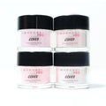MakarttPro Acrylic Powder Set - 4 Colors 0.5oz Cover Powders for Nail Extension, Sculpting & Overlay - Cool Tone Collection for Professionals (Pink Essentials)