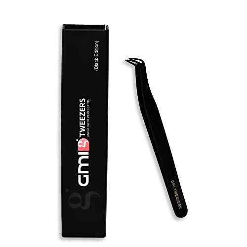GMI Tweezers - Eyelash Extension Tweezers - Stainless Steel Lash Extension Tweezers - Eyelash extension kit - Lash tweezers for Eyelash Extensions - L-Shaped.