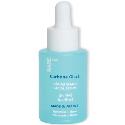 RARE Paris - Carbone Glac? - Purifying Carbon Black Facial Serum - Cleanses & Tightens - With Hamamelis & Mallow - Purifying, Firming & Revitalizing - Multi-Active Serum Formula - 1oz