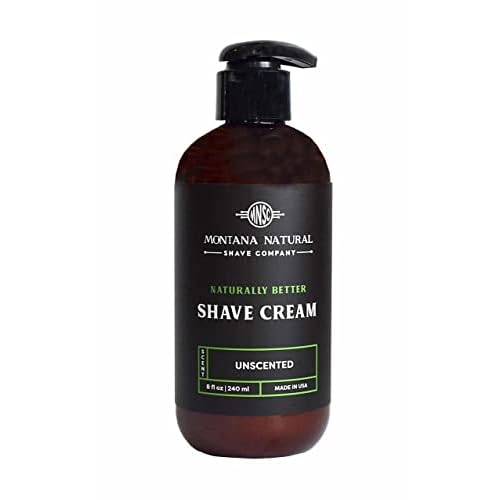 MNSC Unscented Naturally Better Pump Shave Cream - Smooth, Hypoallergenic, All-Natural, & Handcrafted in USA
