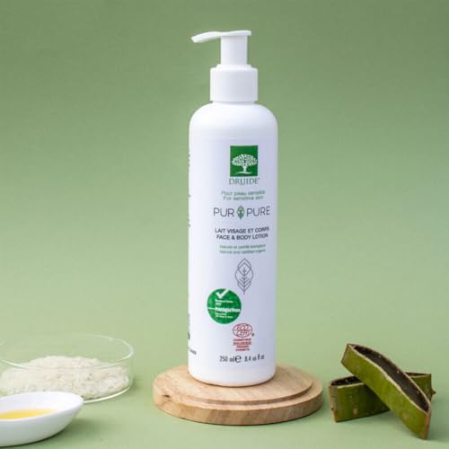 Pur&Pure Lotion Face Body Moisturizer for Sensitive Skin Care, Organic Moisturizer & Ultra-gentle Moisturizing Milk, 250 ml (8.4 oz Size Fragrance-Free Organic Lotion Made in Canada