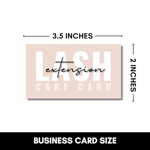 Cute Modern Lash Extension After Care Cards/Pack of 55 business card size. Eyelash extensions supplies great for your lash extension kit (TanLash)