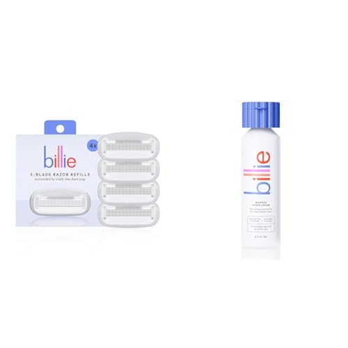 Billie Women¡¯s Razor Refill Blades 5-Blade Cartridges - 4 count & Whipped Shave Cream - Lavender & Bergamot Scent - 6.5 fl oz