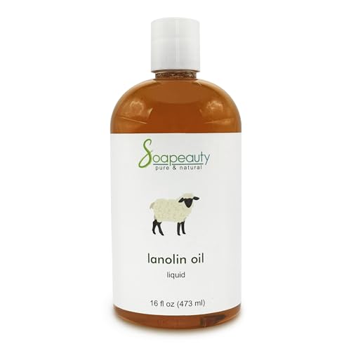 Soapeauty Lanolin Oil 100% Natural | Moisturizing Carrier Oil for Skin, Lips & Hair | Cosmetic & Soap Making Ingredient | DIY Formulations | 16 fl oz
