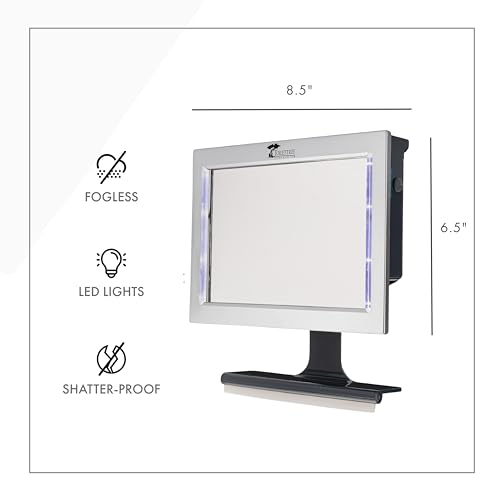 ToiletTree Products Original LED Fogless Shower Mirror with Squeegee