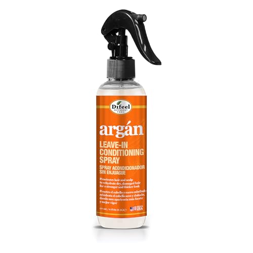 Difeel Argan Oil Leave in Conditioner Hair Spray, 6 oz - for Dry, Frizzy Hair - Deep Hydration, Detangling, Frizz Control, Sulfate, Paraben, Phthalate Free