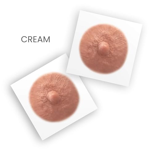 TataTattoos Temporary Realistic Nipple/Areola Tattoos ? Non-Surgical for Mastectomy Recovery ? for Post Breast Cancer Surgery (Cream, Medium (Pack of 4))
