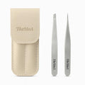 THEMOA Precision Tweezers Set ? Stainless Steel Pointed & Slant Tip Tweezers for Eyebrow, Facial Hair, Ingrown Hair, Professional Beauty Tool with Case