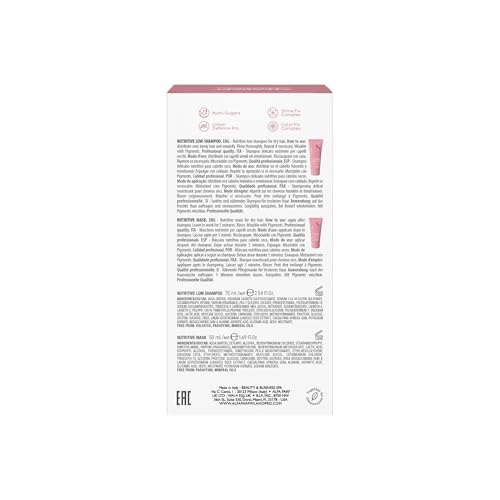 Alfaparf Milano Semi di Lino Moisture Travel Size Shampoo and Hair Mask Set for Dry Hair - Sulfate Free - Hydrating - Moisturizing - Nourishing