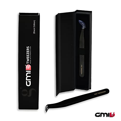 GMI Tweezers - Eyelash Extension Tweezers - Stainless Steel Lash Extension Tweezers - Eyelash extension kit - Lash tweezers for Eyelash Extensions - L-Shaped.