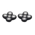 Men Electric Shavers Replacement Heads 5 in 1 Razor Replaceable Alternate Floating Washable Blade Trimmers Head (Black-2pcs)